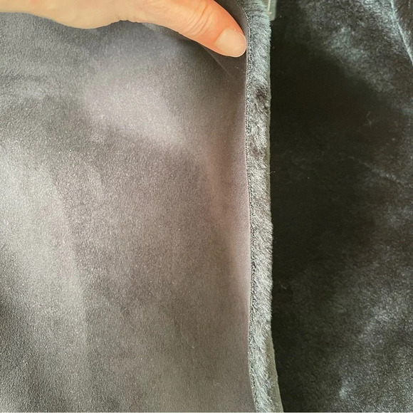 Ralph Lauren Label Black Plush Jacket faux Shearling Fur Coat Button Up size M - Picture 12 of 12